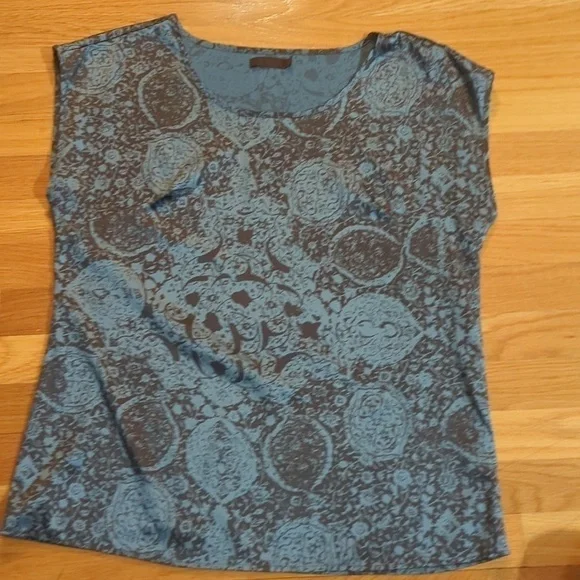 The Limited Teal Brown Blouse Large - Picture 8 of 9